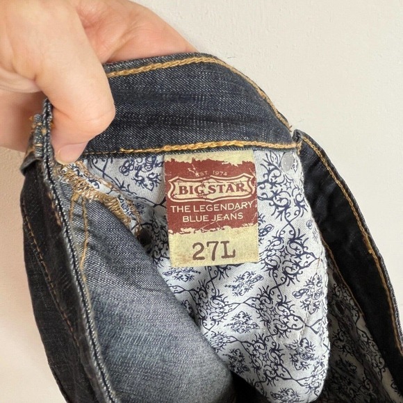 Big Star Women's Jeans Size 27 Long Flare Leg Dark Wash Mid Rise Blue Denim - Picture 4 of 8